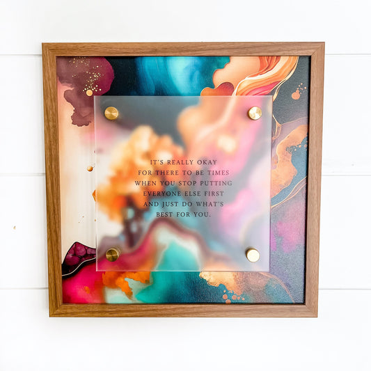 Abstract Acrylic Custom Quote Wood Sign