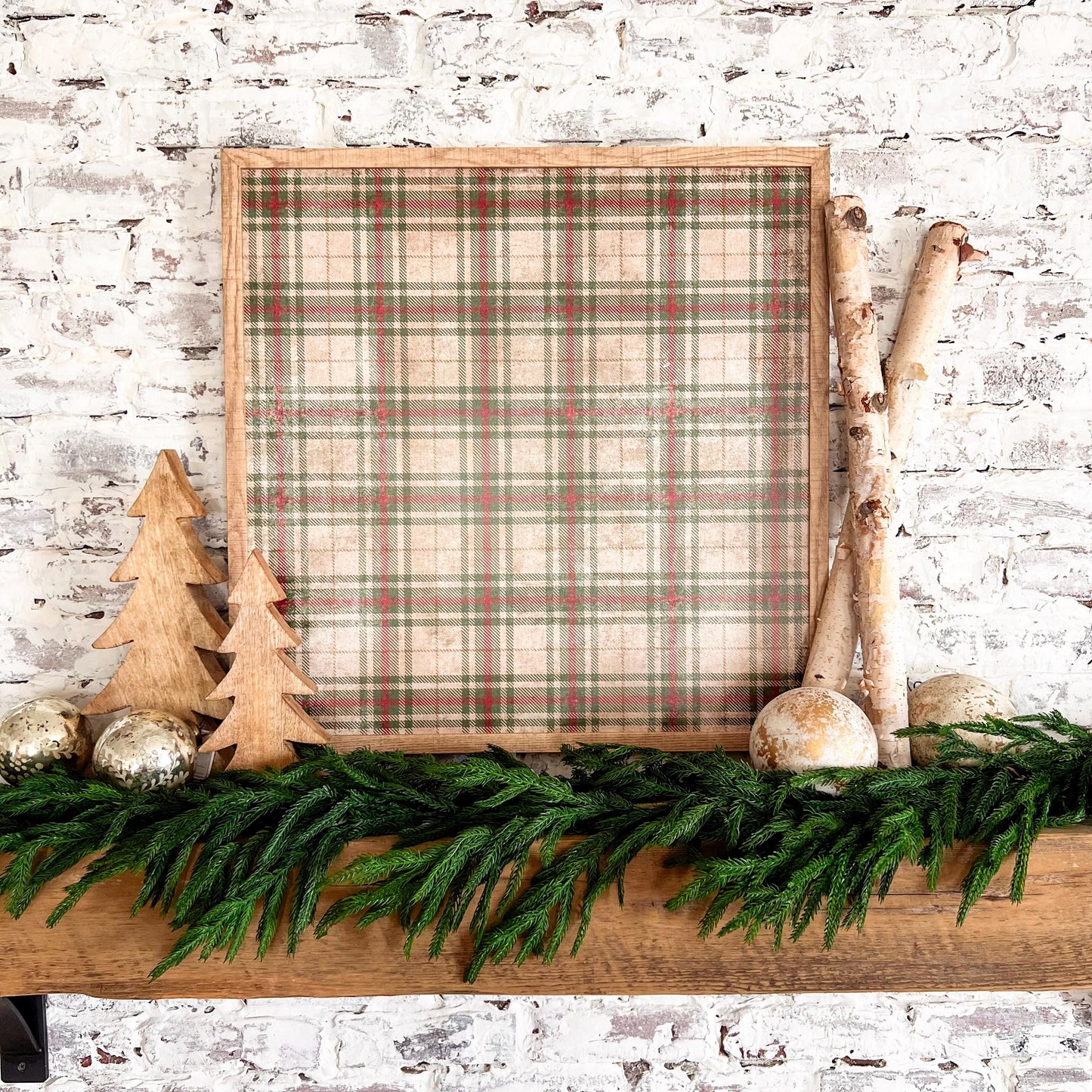 Vintage Plaid Background Layering Sign