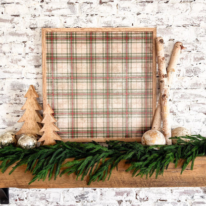 Vintage Plaid Background Layering Sign