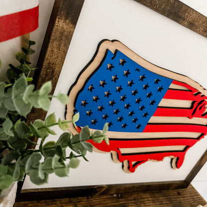 United States American Flag Laser Cut Sign