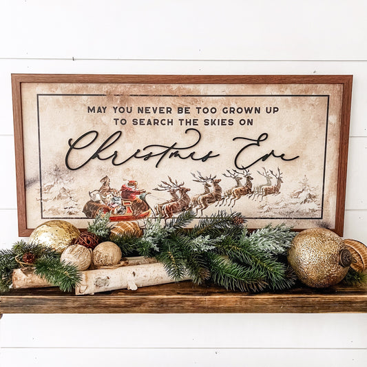 Search Skies Christmas Eve Rectangle Sign