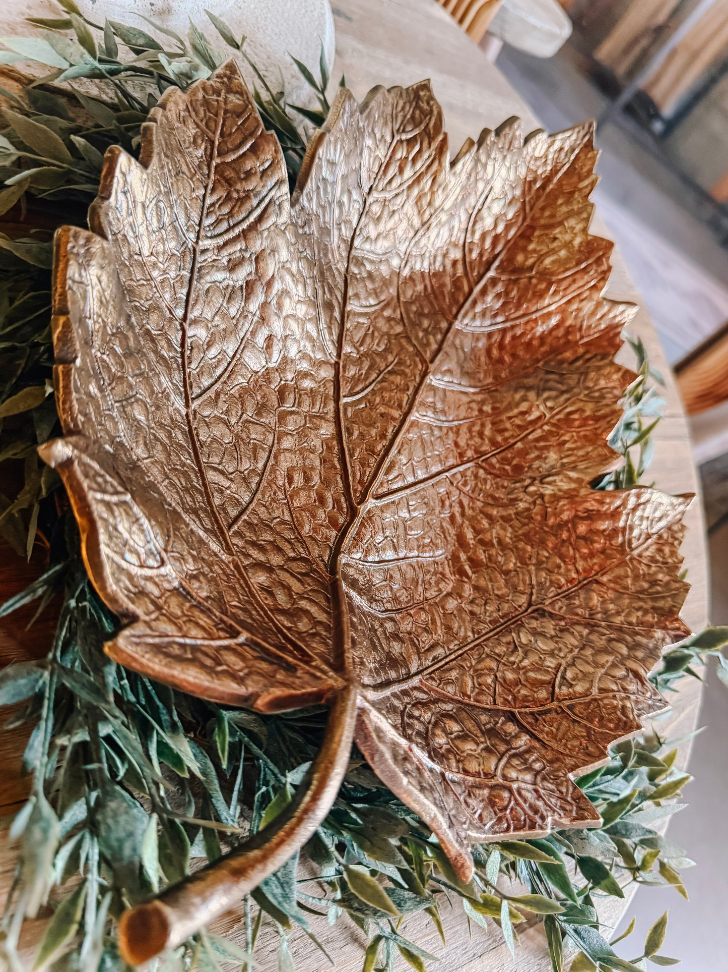 Antique Gold Leaf Dish 13"