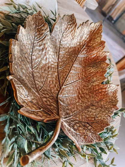 Antique Gold Leaf Dish 13"