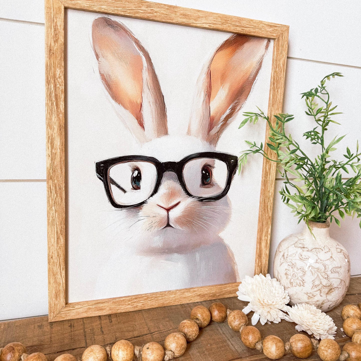 Bunny With Glasses Easter Spring Art Print