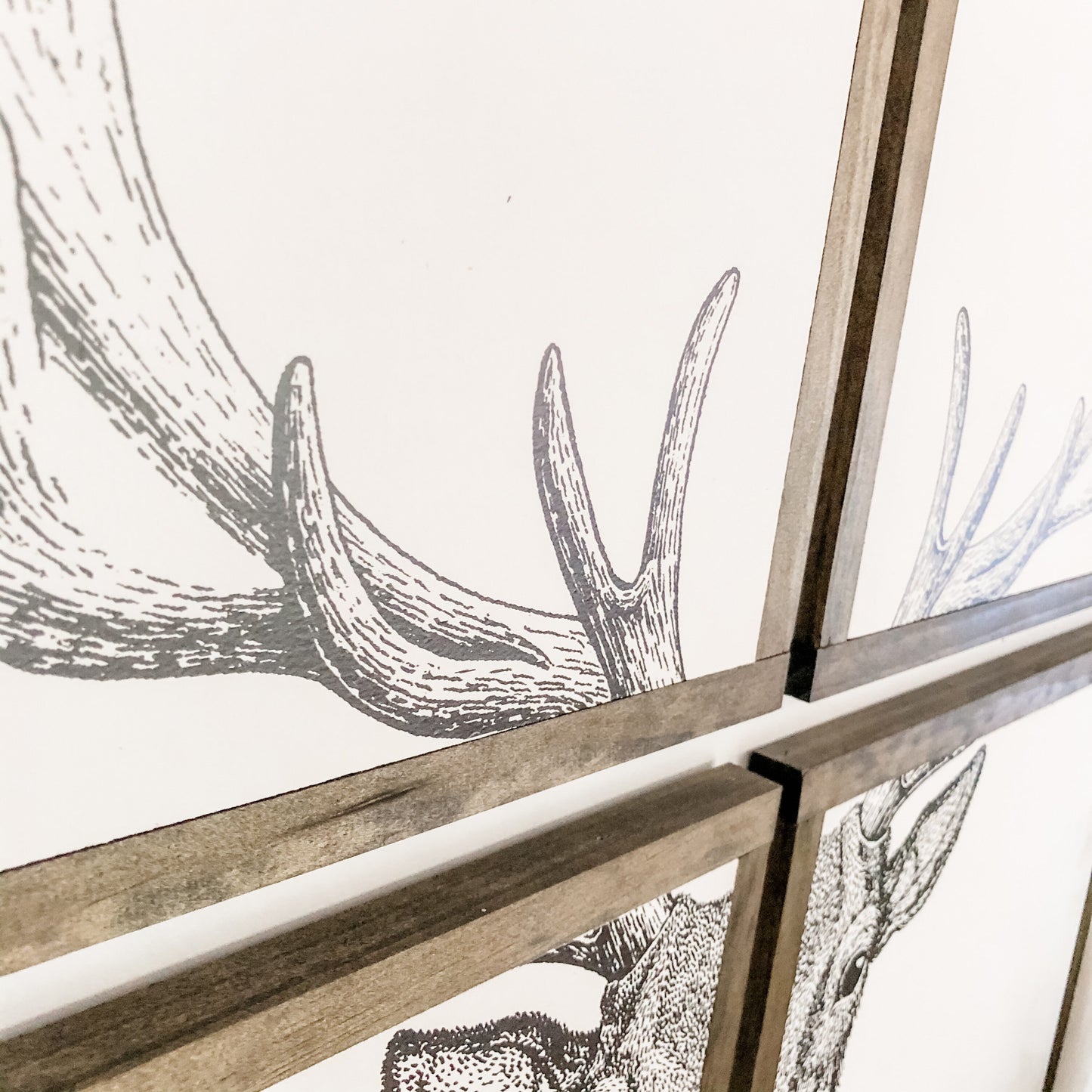 4 Panel Deer Head Photo Wood Sign
