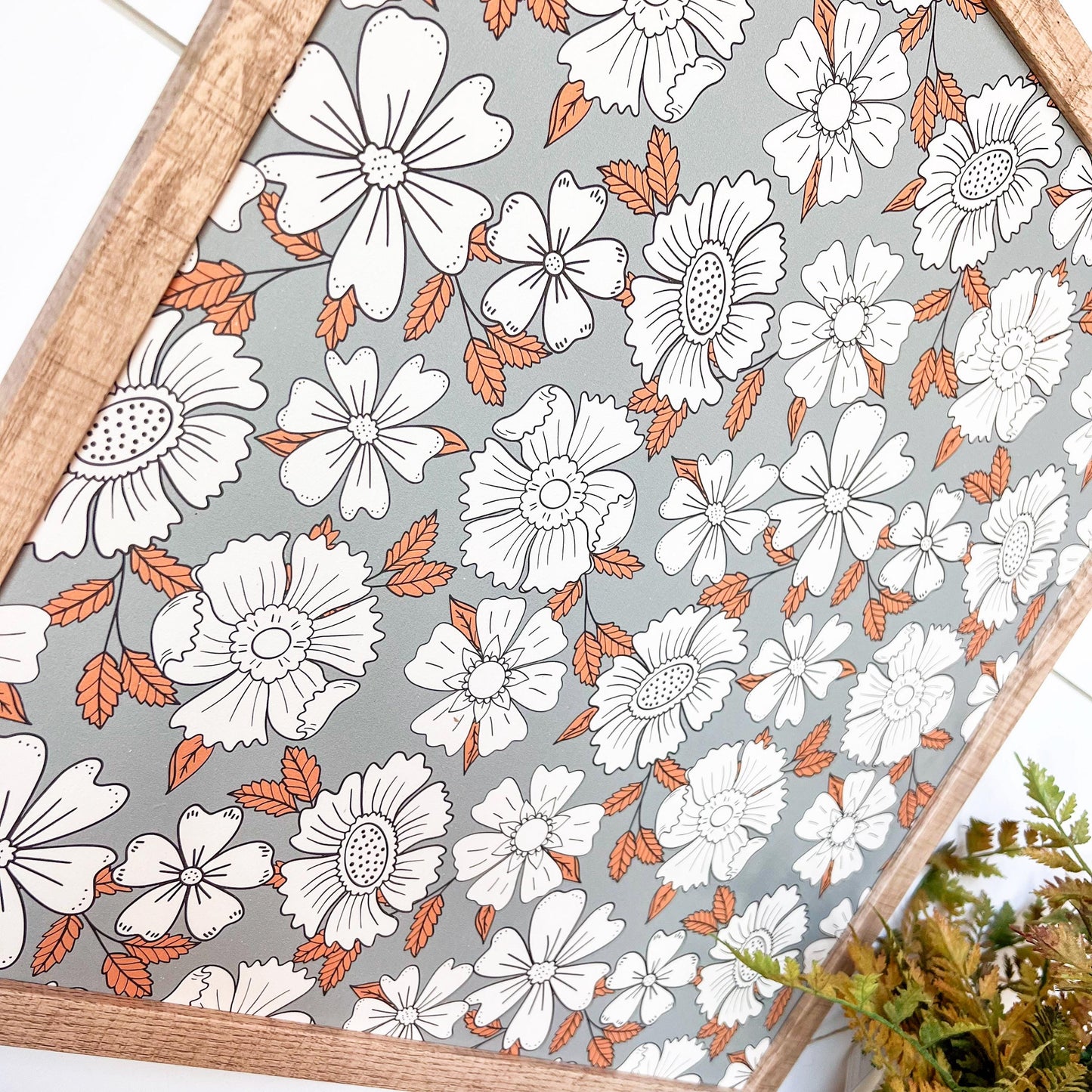 Whimsical Fall Floral Wood Sign