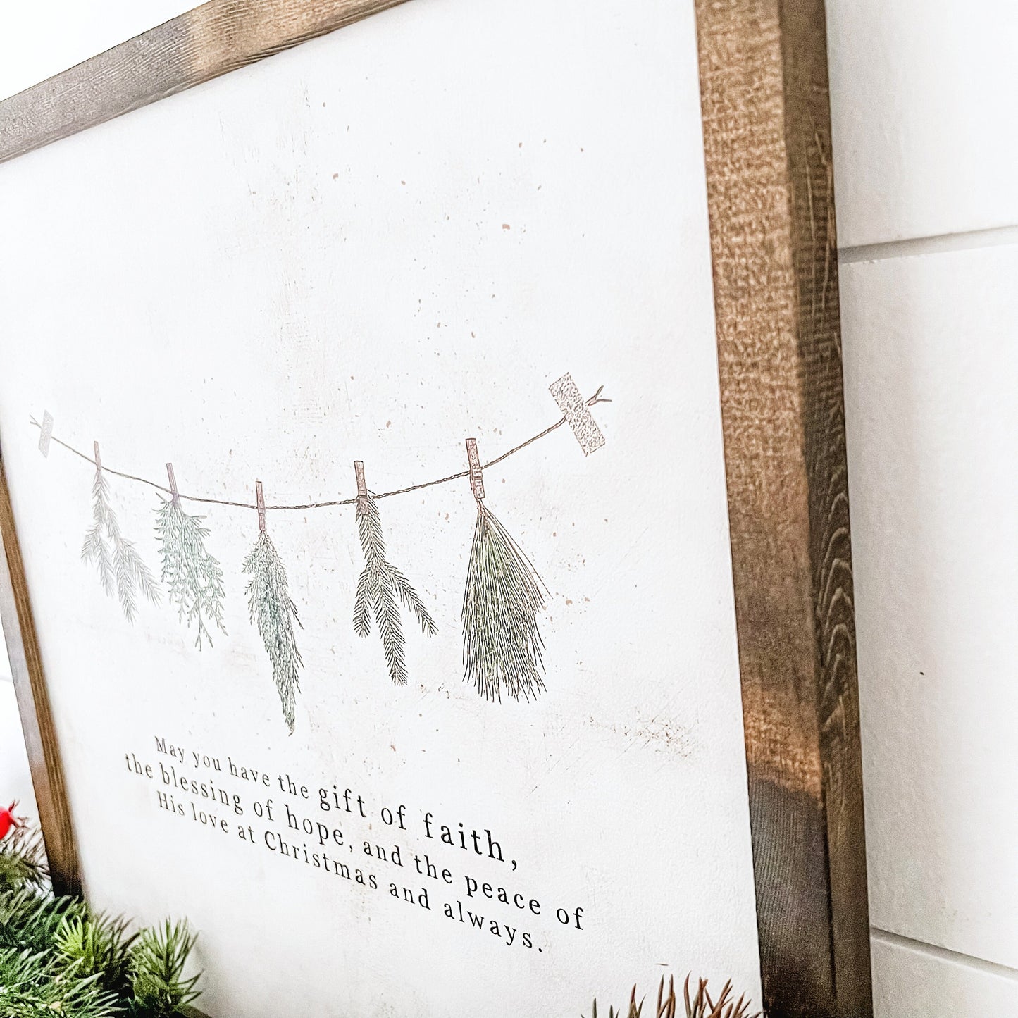 Christmas Faith Quote Wood Sign