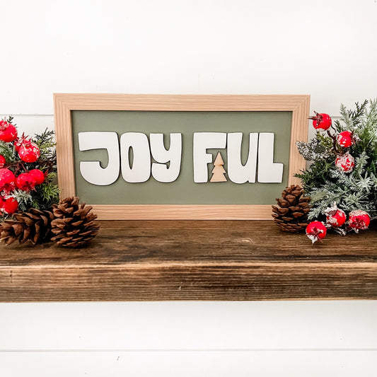 Joyful Laser Cut Christmas Sign