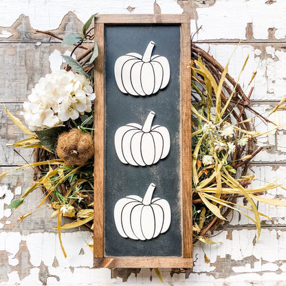 Fall Laser Cut Pumpkins Wood Sign