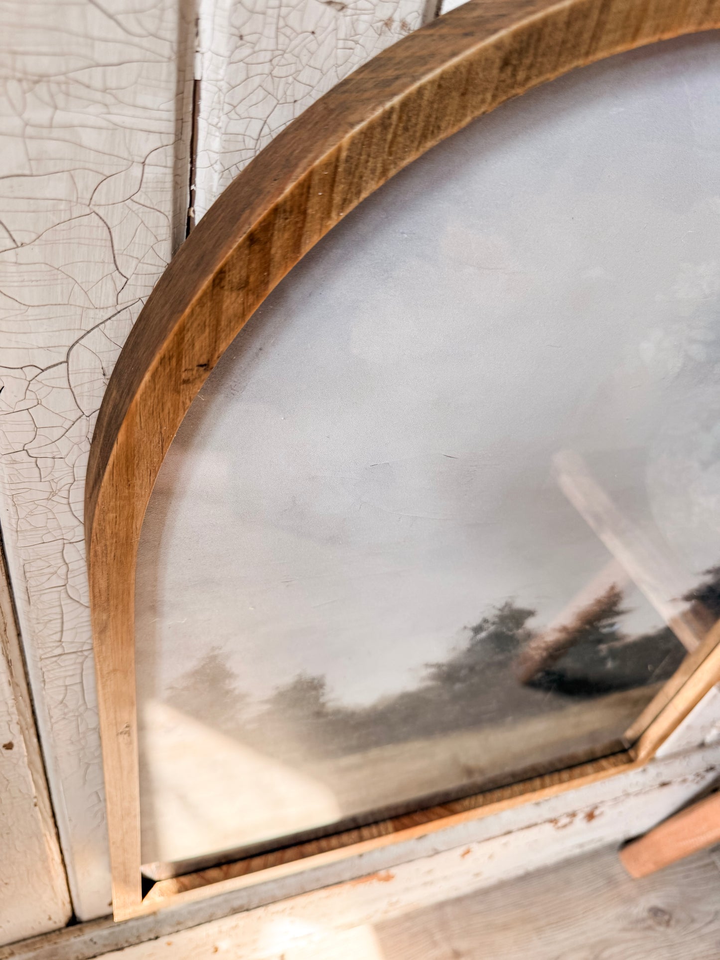 Neutral Vintage Tree Landscape Framed Arched Print