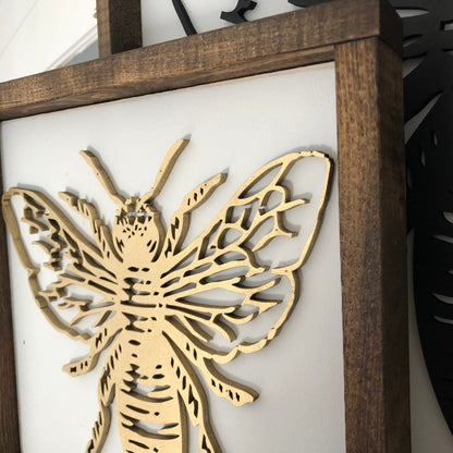 Laser Cut Bee Wood Sign