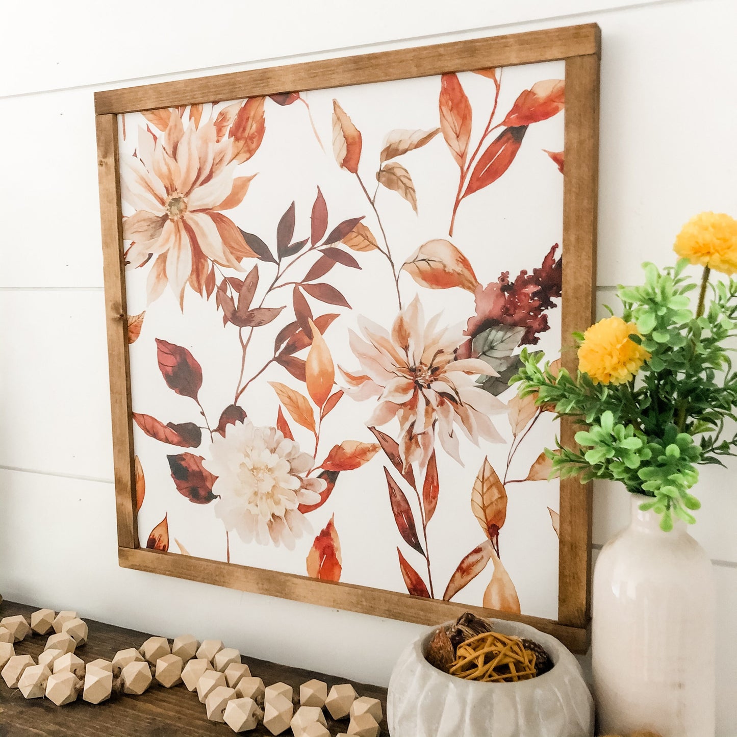 Fall Floral Layering Wood Sign