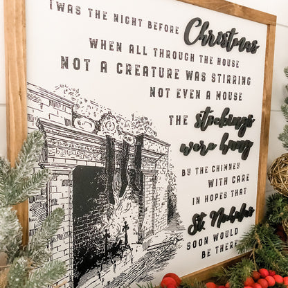 Night Before Christmas Quote Wood Sign