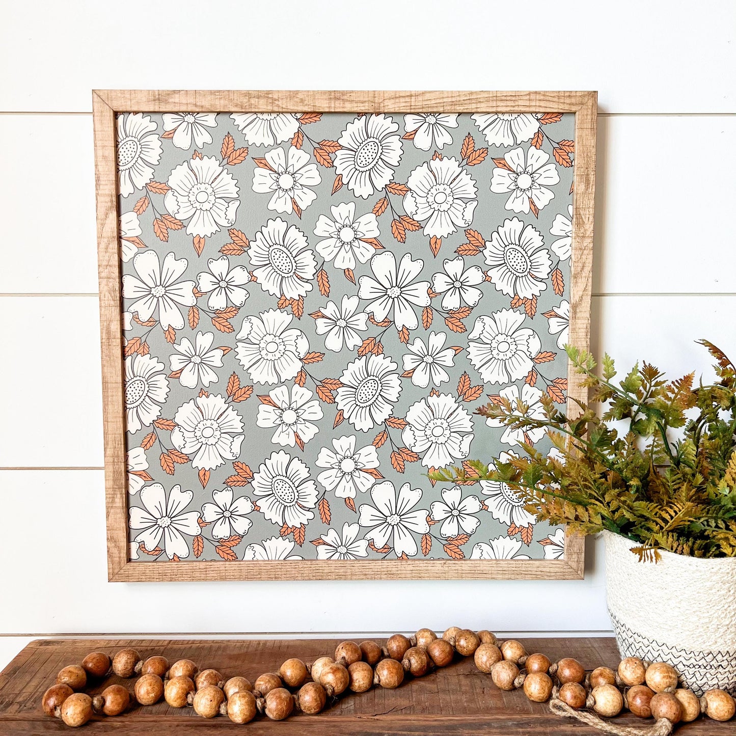 Whimsical Fall Floral Wood Sign