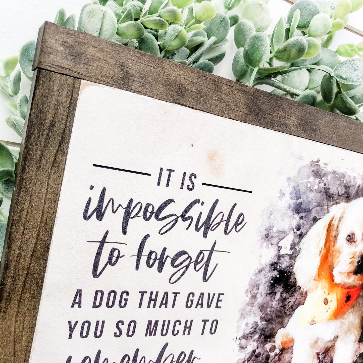 Custom Watercolor Pet Loss Wood Sign