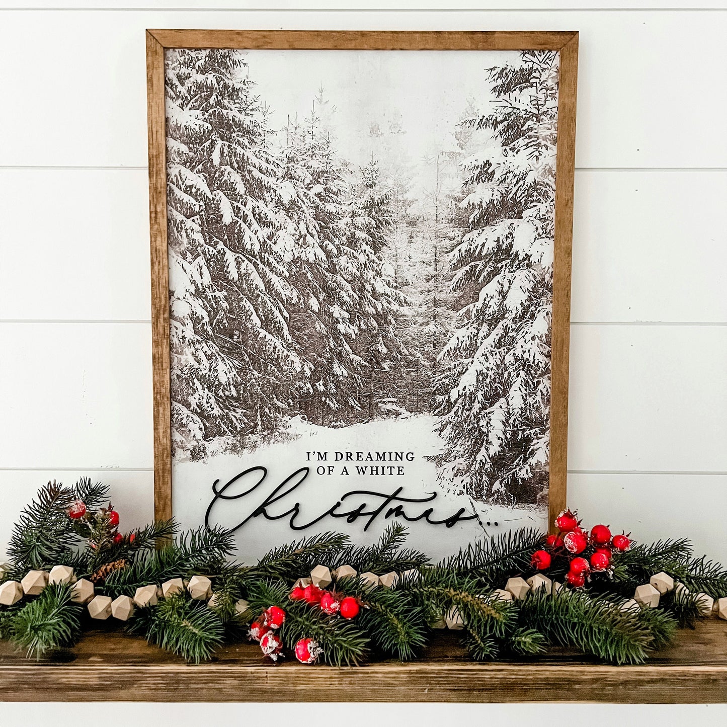 Dreaming of a White Christmas Wood Sign