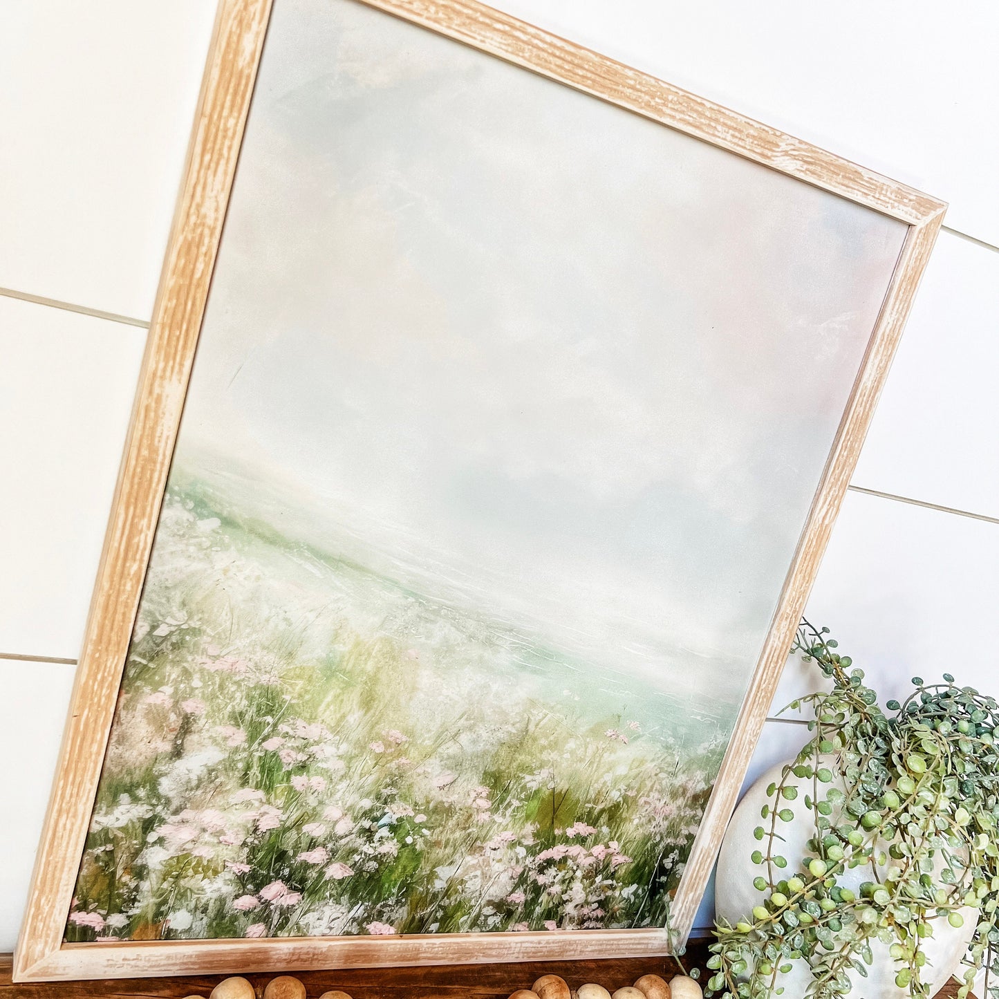 Spring Pastel Wildflower Print Wood Sign