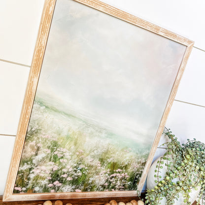 Spring Pastel Wildflower Print Wood Sign