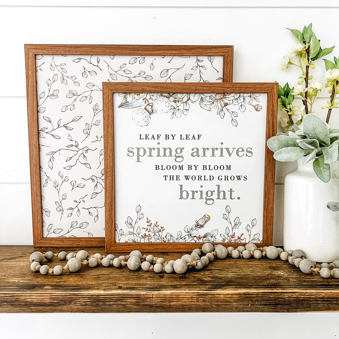 Spring Vine Floral Wood Sign