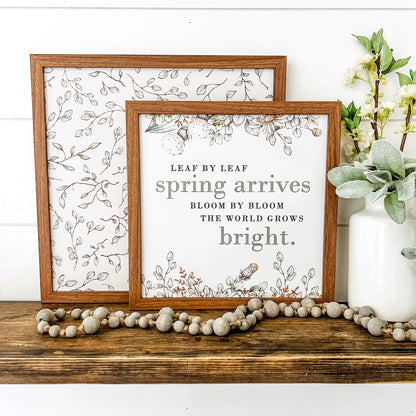 Spring Vine Floral Wood Sign