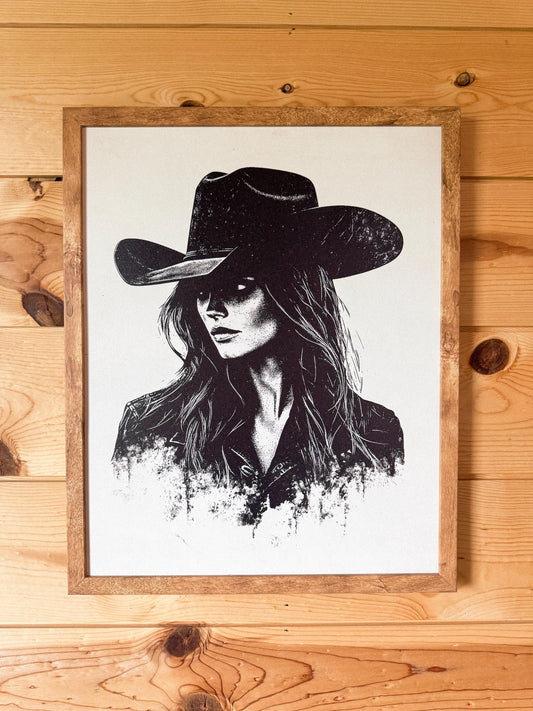Neutral Cowgirl Art Print