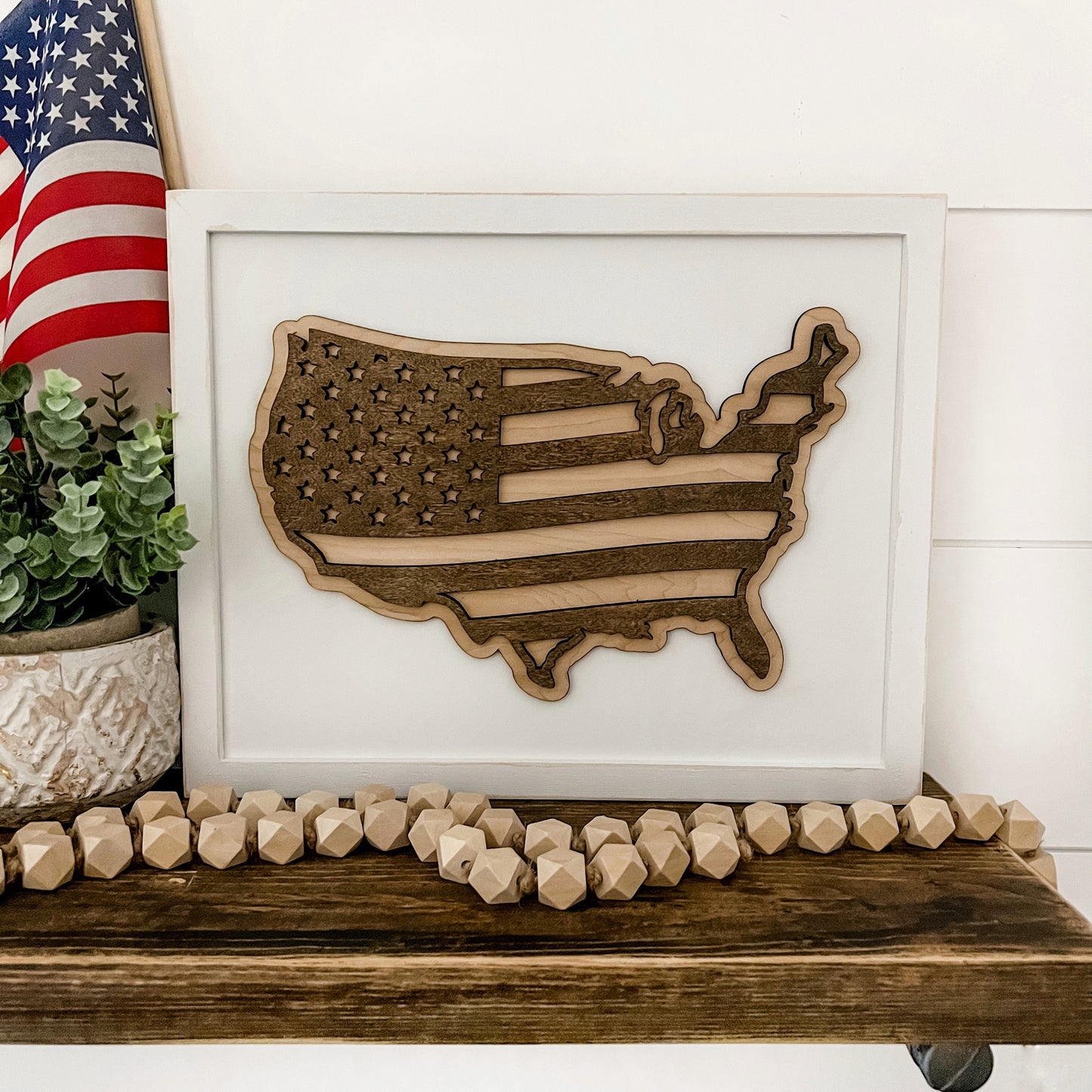 United States American Flag Laser Cut Sign