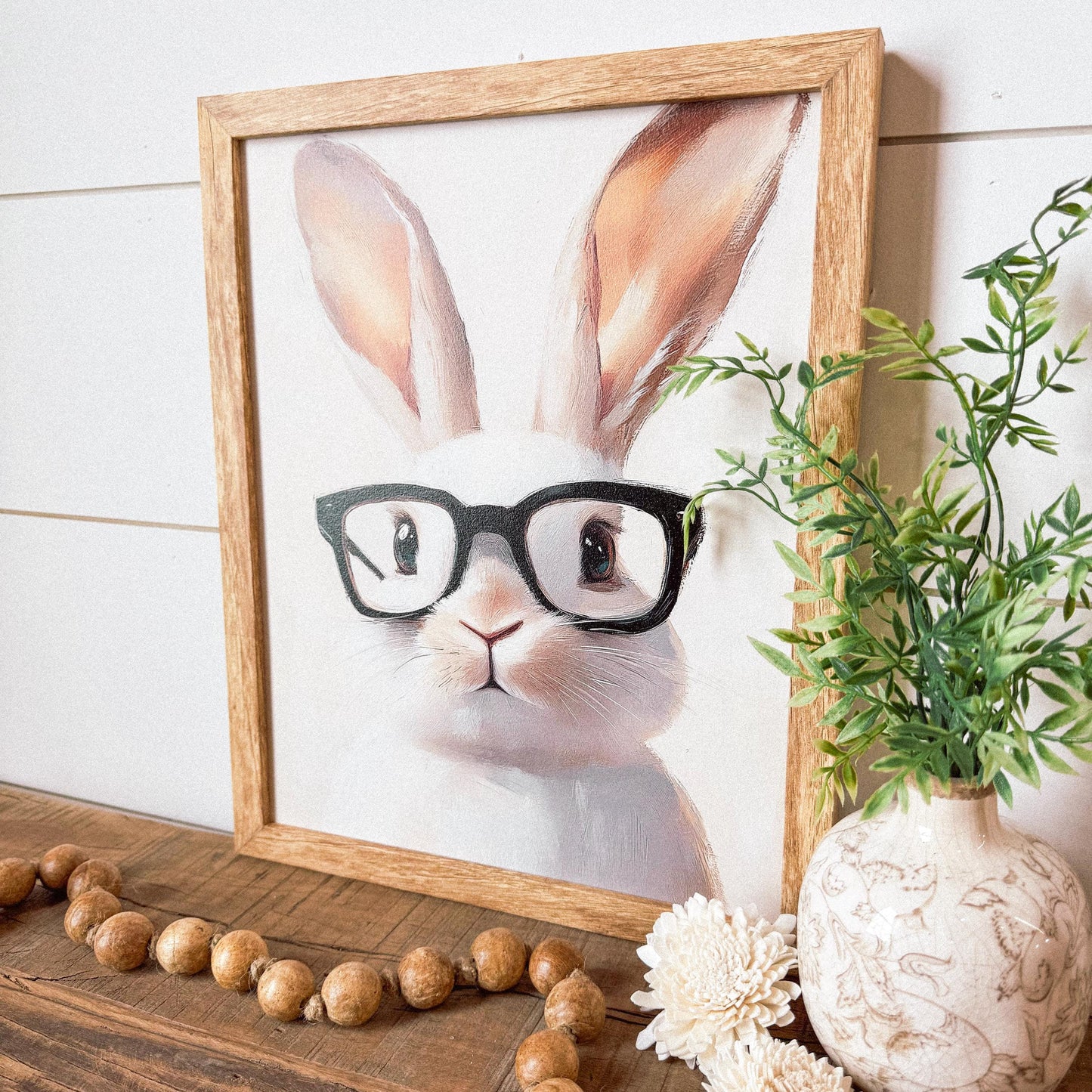 Bunny With Glasses Easter Spring Art Print