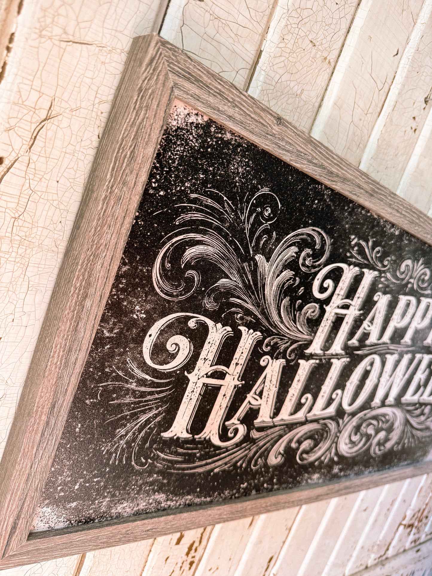 Happy Halloween Vintage Chalkboard Style Wood Sign