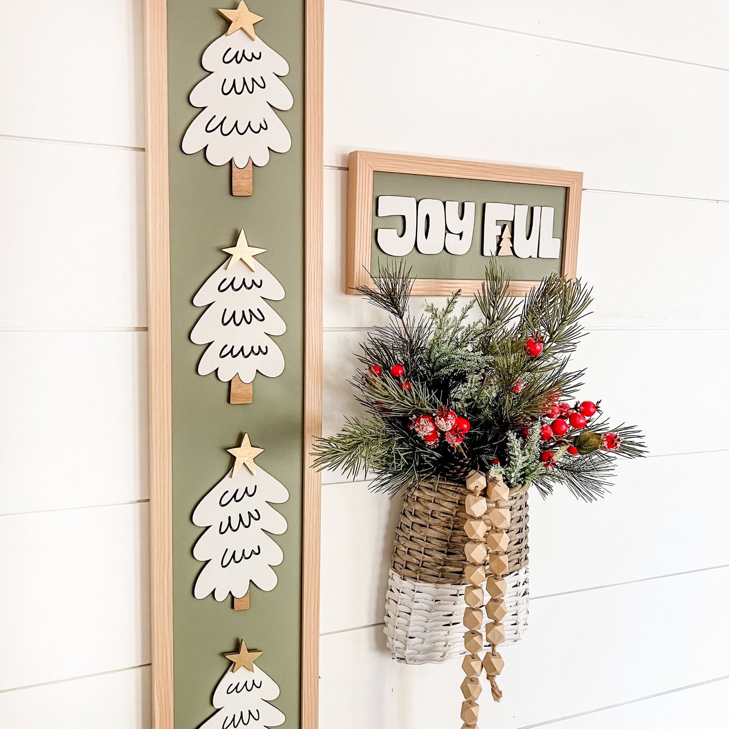 Whimsical Christmas Trees Skinny Laser Cut Sign