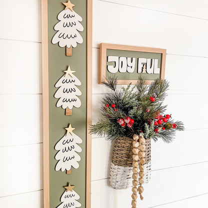 Whimsical Christmas Trees Skinny Laser Cut Sign