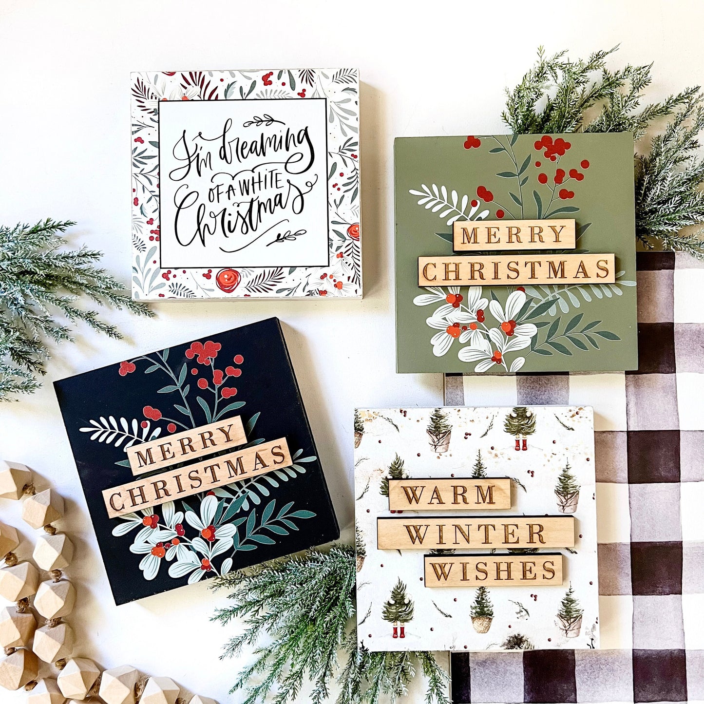 Christmas Mini Tiered Tray Signs