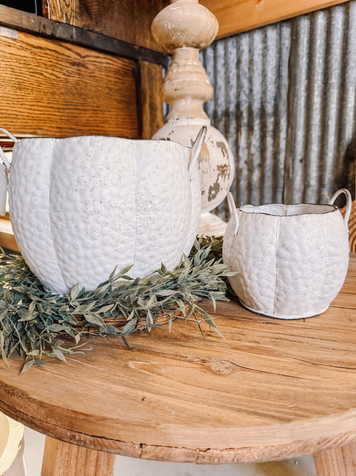 White Pumpkin Shaped Containers