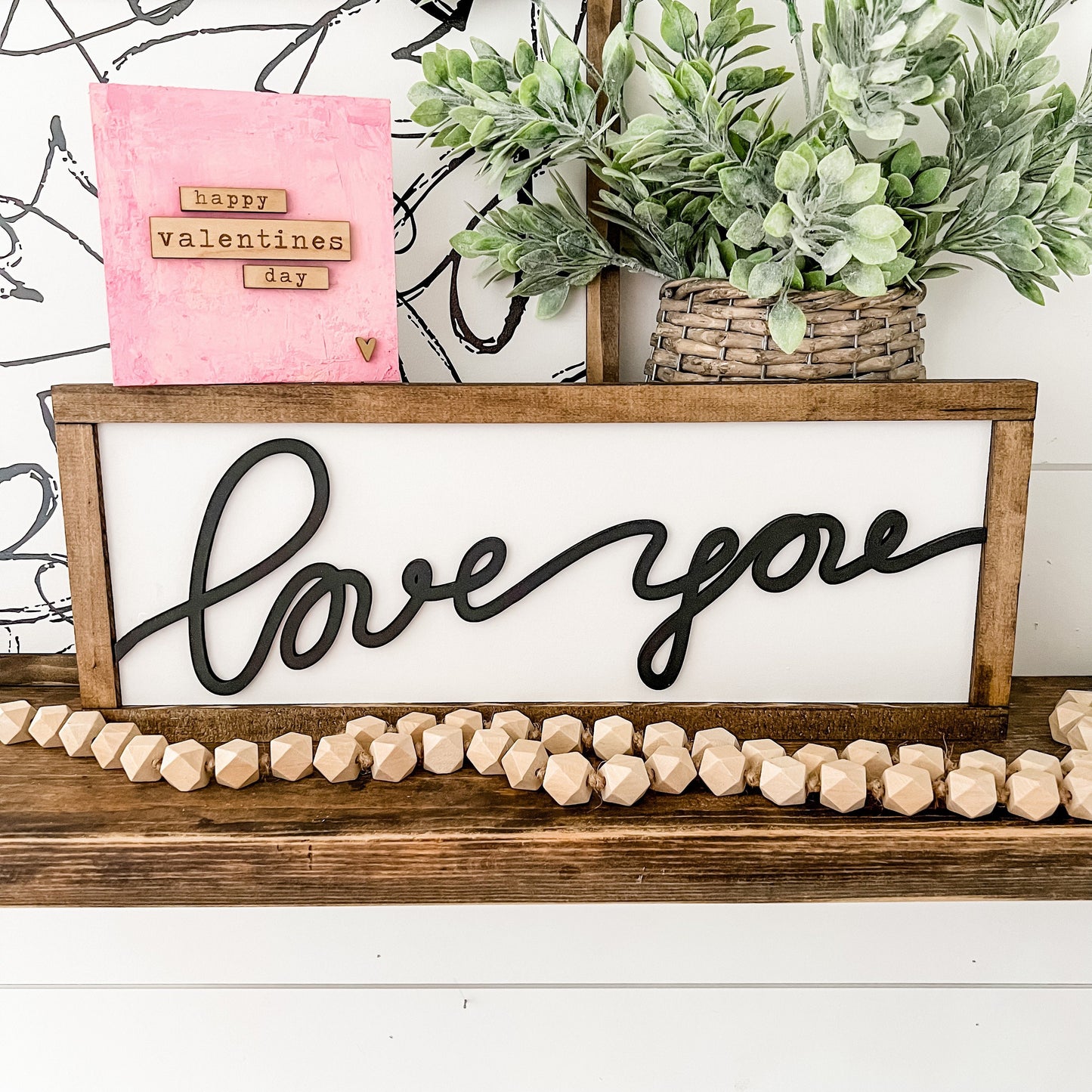Love You Laser Cut Wood Sign
