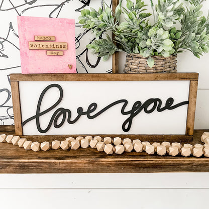 Love You Laser Cut Wood Sign