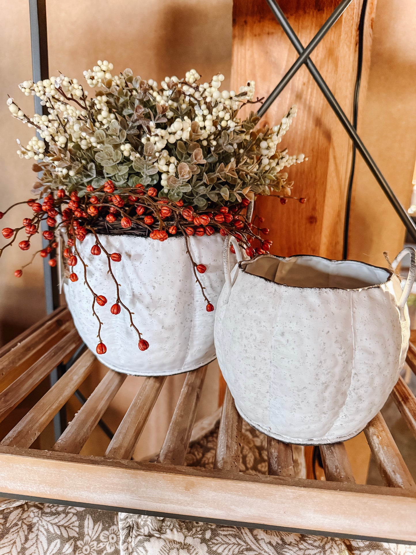 White Pumpkin Shaped Containers