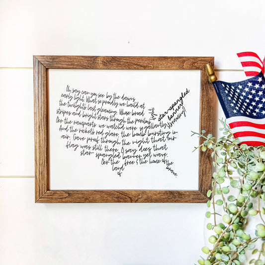 US Star Spangled Banner Wood Sign