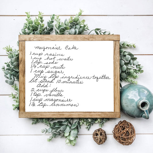 Personalized Recipe Card Wood Sign