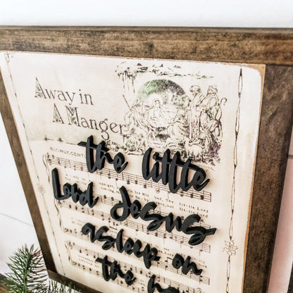 Vintage Christmas Carols Laser Cut Wood Sign