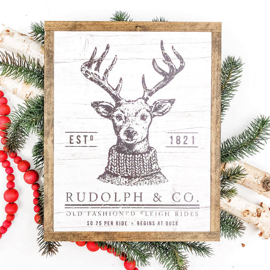 Rudolph & Co. Christmas Wood Sign