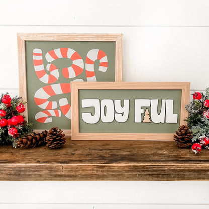 Joyful Laser Cut Christmas Sign
