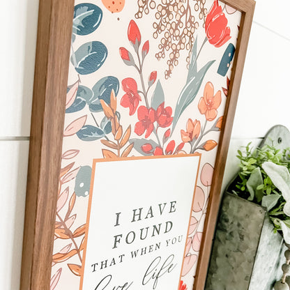 Love Life Inspirational Quote Wood Sign