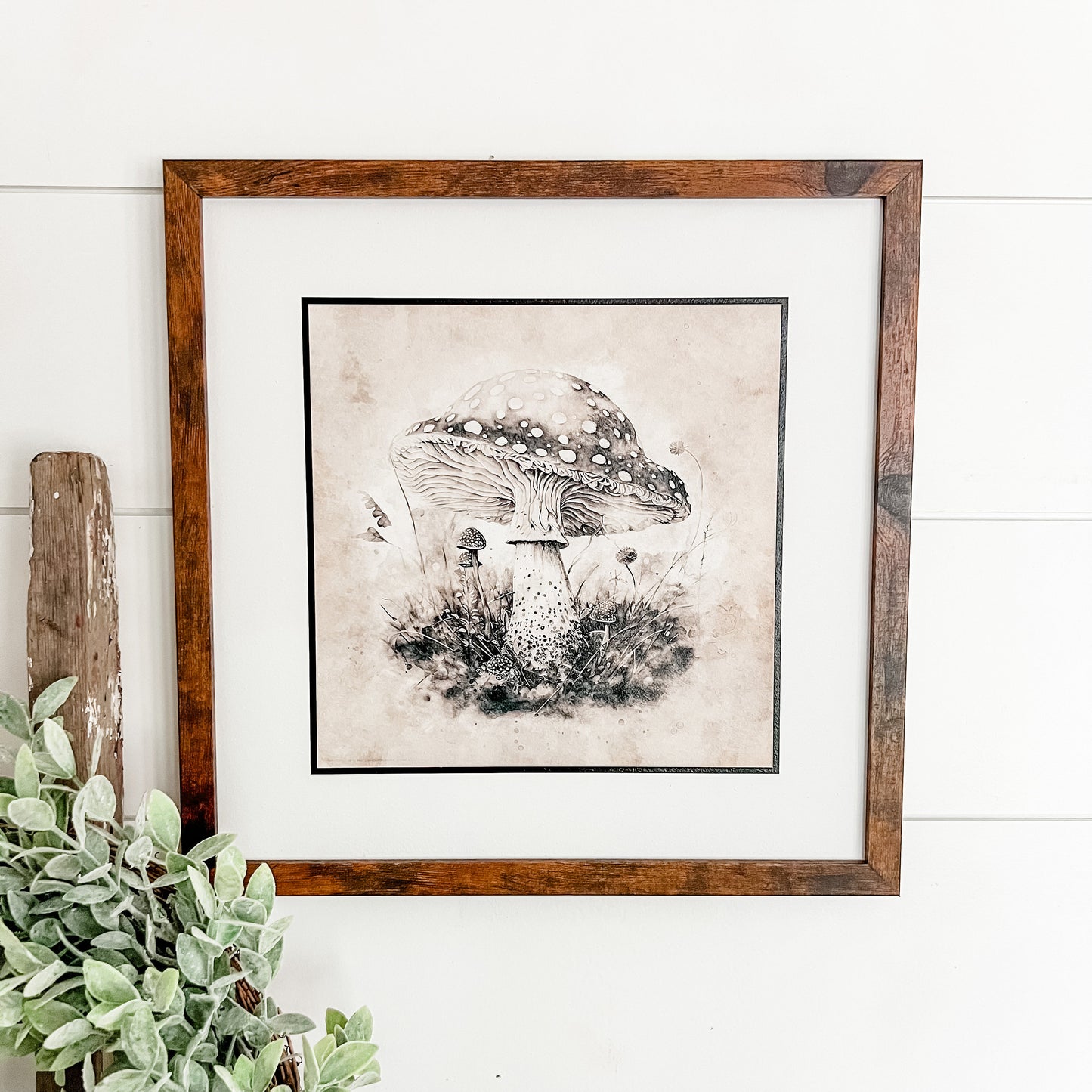 Vintage Mushroom Wall Art Wood Sign