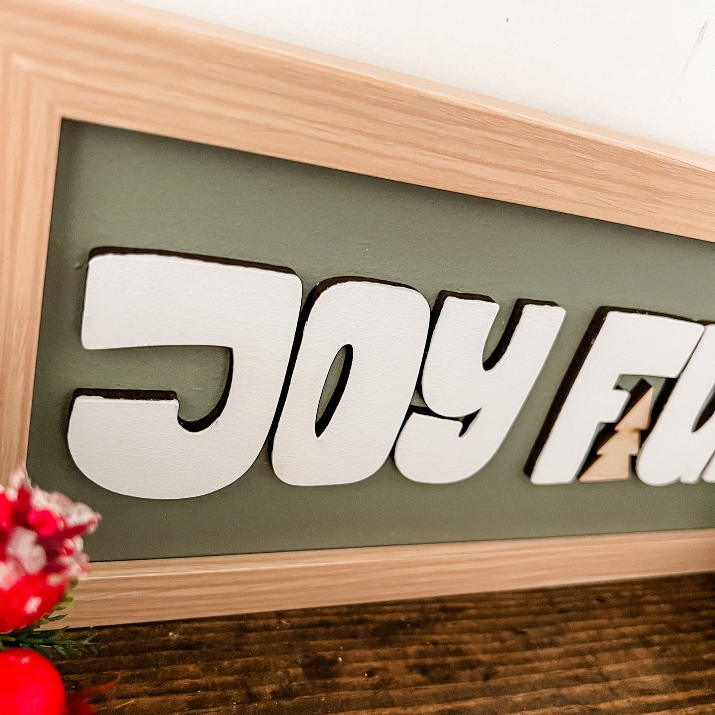 Joyful Laser Cut Christmas Sign