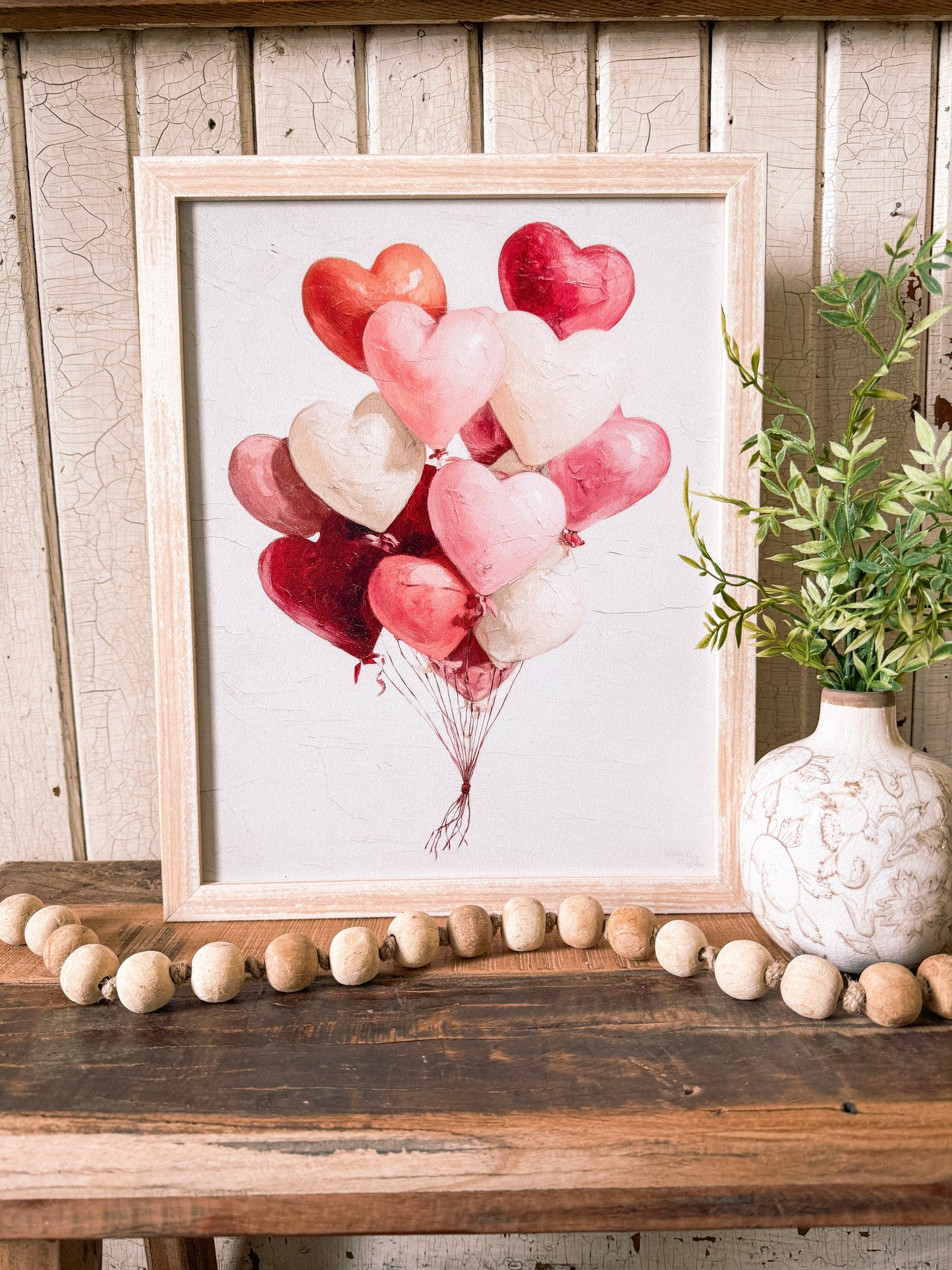 Pink/Red Balloon Hearts Valentines Day Wood Sign