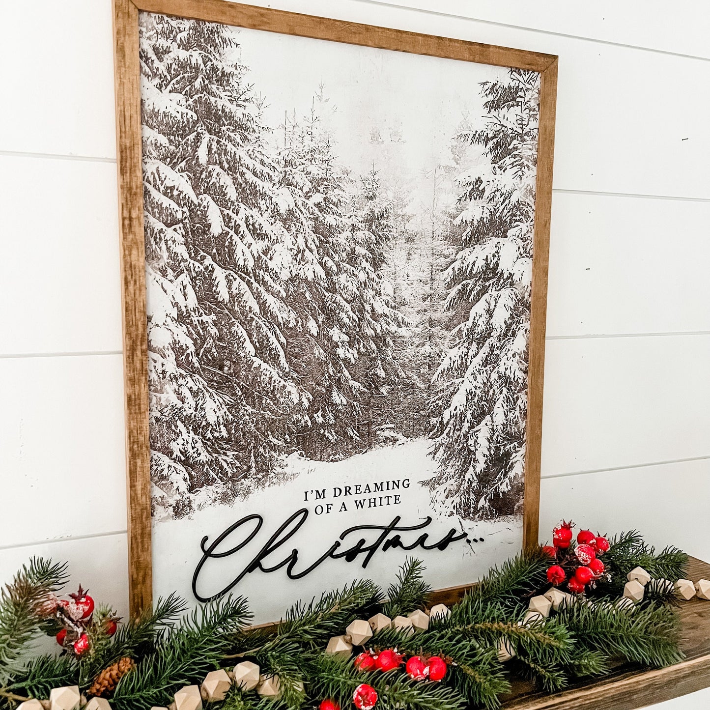 Dreaming of a White Christmas Wood Sign