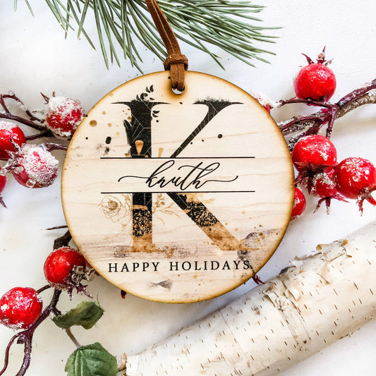 Happy Holidays Personalized Christmas Ornament