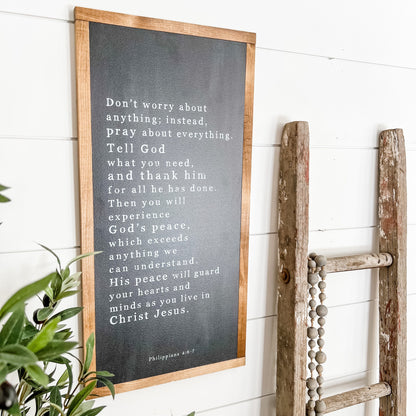 Pray About Everything Bible Verse Sign