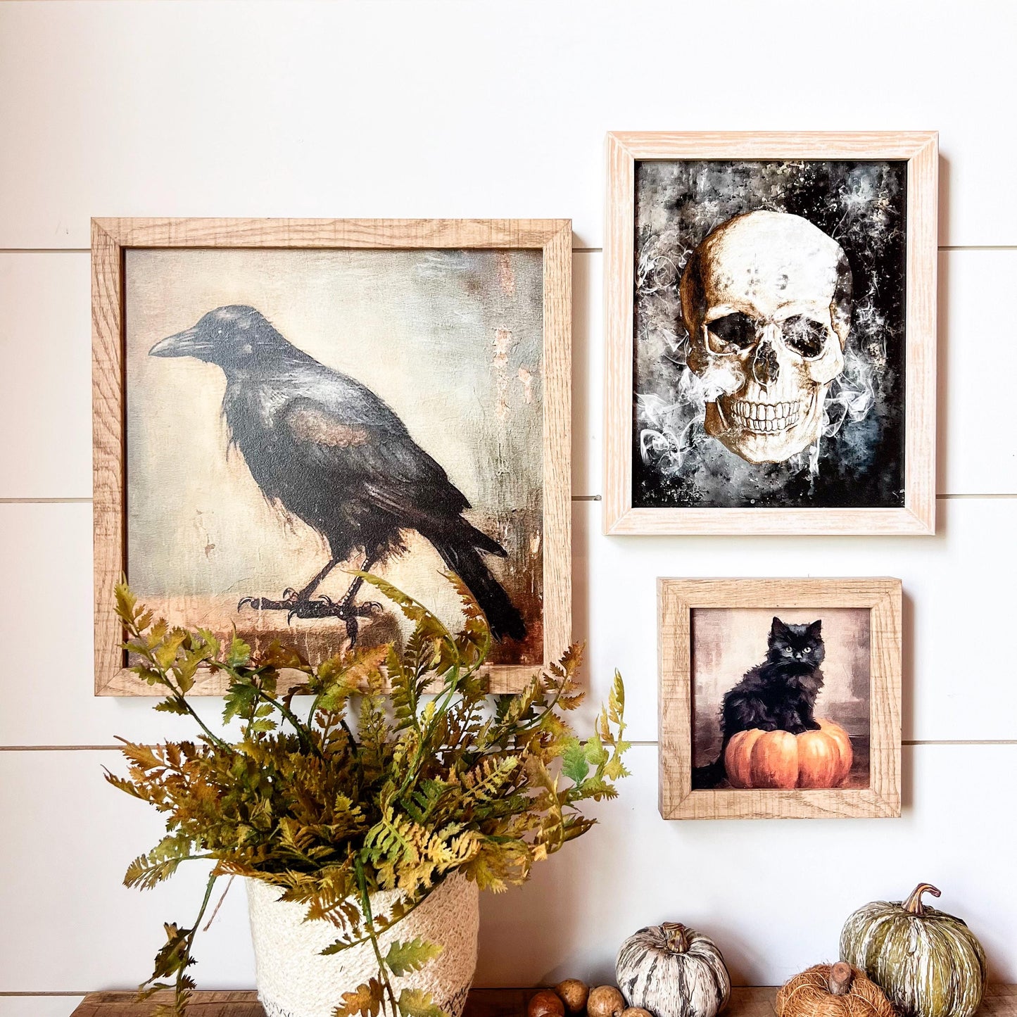 Halloween Skull Wood Sign