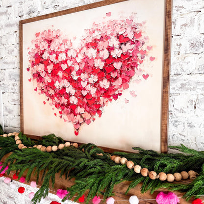 Little Pink Hearts-Big Heart Valentines Day Sign