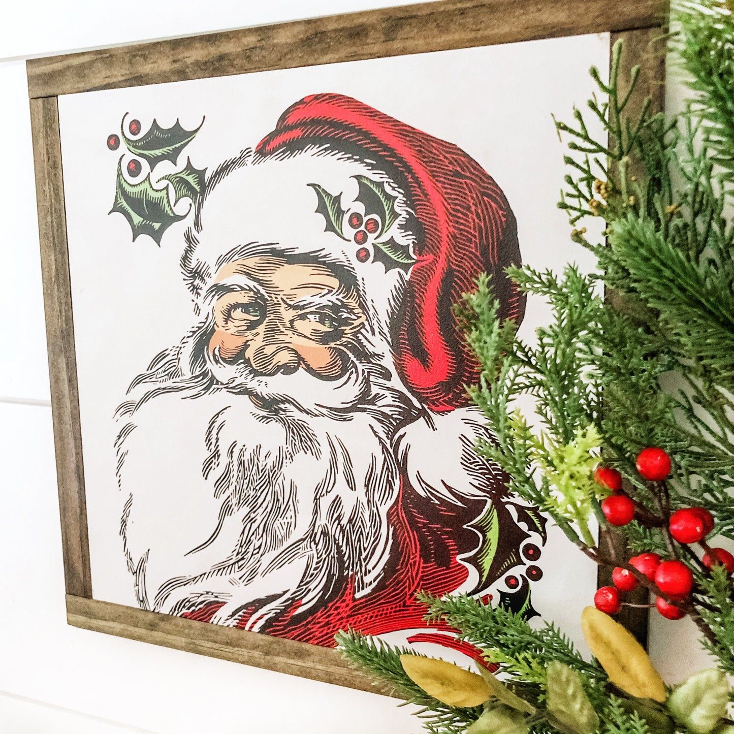 Santa Face Christmas Sign